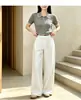 Pantalones Casuales de Algodón de Titanio con Protección Solar para Mujer, Estilo Delgado de Verano, Nuevos Pantalones Rectos Adelgazantes de Cintura Alta, Pantalones Delgados de Verano para Mujer