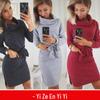 2022 outono e inverno transfronteiriço eaby amazon desejo venda quente gola alta manga comprida lace-up vestido de bolso 5389
