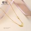 Xi Gu D0289 S925 Collar de plata con forma de corazón para mujer, diseño original de cadena de clavícula, con diseño de nicho en el viento 2024