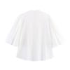 Exportação Transfronteiriça Roupas Femininas Verão 2025 Novo Estilo Europeu e Americano Moda Camisa Bordada com Recorte e Manga Bufante 8741229