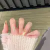 Parches de Manicura Hechos a Mano para Otoño e Invierno, Uñas Postizas, Uñas Largas, Blanqueamiento 10 Piezas de Uñas Portátiles Ojo de Gato de Cristal, Gama Alta