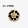 Flor de Metal Rosa Botón de Diamante Cinturón de Color Botón Decorativo Tejido a Mano Hebilla Versátil para Traje de Mujer