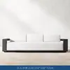 Villa Teak Sofá Pátio Jardim Mesa de Café Conjunto de Móveis Sofá Conjunto de Cadeiras de Sofá de Metal para Lazer