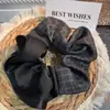 Nudo para el Cabello de Cuadros de Doble Patrón Estilo Francés, Cuerda de Cabello de Ponytail de Moda para Niña, Nudo Versátil para Moño, Accesorio para el Cabello Scrunchie