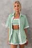 Principios de la primavera 2024 nuevo comercio exterior transfronterizo europeo y americano Moda simple para mujer camisa corta traje casual