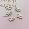 Accesorios de Arte para Uñas de Perla ABS, Moño Hueco Blanco, Pasadores Hechos a Mano, Decoraciones para Fundas de Teléfono, Accesorios de ABS, Zuecos
