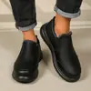 Botas de Invierno Populares de Mínima Transpiración para Hombre, con Forro de Lana Añadido y Suelas Blandas Engrosadas, Botines Casuales para Personas de Mediana Edad y Mayores, Botas de Piel Antideslizantes y Cálidas