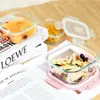 Lonchera de Vidrio Se Puede Calentar en Horno de Microondas. Set Especial de Lonchera para Trabajadores de Oficina. Tazón de almuerzo para mantener la frescura