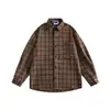 Camisas de lana casuales a cuadros retro americanas de otoño e invierno para hombres y mujeres, estilo japonés, chaquetas simples de marca de moda