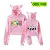 Suéter de suministro transfronterizo para mujer, abrigo informal de otoño de manga larga con ombligo sexy, sudadera con orejas de gato para mujer, venta al por mayor