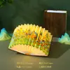 Ventilador em Forma de Leque com Caligrafia Estilo Antigo DIY, Livro em Forma de Paisagem de Mil Milhas, Luminária Noturna Dobrável de Alto Padrão para Ambiente, Presente de Aniversário para Amigos