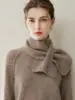 Cachecol Tricotado Feminino Outono Inverno Novo Estilo Cor Sólida Lã Curto Quente Protetor de Pescoço Cachecol Moda Versátil Combinação com Suéter