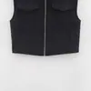 Comercio Exterior Wholesale Otoño Nuevo Estilo Estilo Europeo y Americano Chaleco Chaqueta Sin Mangas con Cuello Alto Decorado con Cremallera