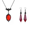 Nuevo Collar de Murciélago Negro Gótico Europeo y Americano de Amazon, Pendientes de Zirconita Morada de Vampiro Fabricante