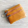 Explosiones Europeas y Americanas Billetera de Monedas de Cuero Genuino para Dama Bolso con Cremallera para Llaves de Casa Bolso Multifuncional para Tarjetas Monedas Monedas Monedas Bolso al por Mayor