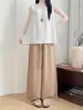 Colete de Linho Tencel Estilo Old Money para Mulheres, Nova Camiseta de Verão Soltinha Sem Mangas, Top Casual de Algodão e Linho Emagrecedor