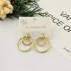 Pendientes Redondos Geométricos de Acero Inoxidable Más Vendidos Transfronterizos para Mujer, Set Simple de Tres Pares, Pendientes de Acero de Titanio Europeos y Americanos al por Mayor