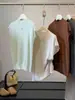 Chaleco de punto sin mangas de cuello medio para principios de otoño para mujer, color liso, con pequeñas mangas volantes, corte holgado, adelgazante, adecuado para usar en capas como top base