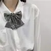 Estilo Japonés JK Cosas Pequeñas Accesorios de Pajarita Corbata para Mujeres y Hombres con Uniformes Estilo Hecho a Mano Algodón de Xinjiang Libre Corbata de Cuadros Grises