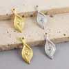 Accesorios de Colgante de Hoja de Acero Inoxidable 304, Galvanoplastia al Vacío Tridimensional, Diseño de Hoja de Oro de 18K para Hacer Collares y Pulseras