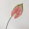 Hojas de cala impresas en 3D, hojas de taro coloridas, plantas verdes artificiales, arreglos florales de jardín estilo Monet para DIY, flores artificiales, suministro transfronterizo