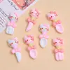 Colher Gatinho Fofa Brinquedo Alimentar Desenho Animado Artesanal Acessórios de Joias DIY Resina Cola de Creme Pequenos Acessórios Material para Presilha de Cabelo