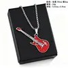 Collar Colgante de Guitarra de Música Hip-Hop Europea y Americana Transfronterizo Cadena de Suéter de Acero de Titanio Disco Callejero Colgante Joyería de Moda