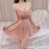 Lencería Sexy con Cadena de Miel, Camisón Atractivo, Tentación de Malla Transparente, Ropa de Dormir Encantadora, Ropa de Descanso Estilo Deseo Puro