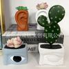 Maceta Humana Carnosa Caliente Transfronteriza Estilo Europeo y Americano Estilo Moderno Simple Decoración para el Hogar Creativa Cinco Características Maceta Planta Adorno