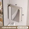 Gabinete de espejo inteligente de aluminio tipo panal curvo con estantes abiertos, almacenamiento de maquillaje para baño montado en la pared con luz y espejo antivaho