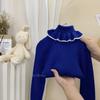 Tricô de Gola Alta Outono e Inverno para Meninas Bebê Menina 2025 Macio Cera Gola Boneca Camada Base Infantil Top de Inverno