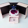Adorno de Cúpula de Cristal con Flores Preservadas de Kunming, Yunnan, Corazón Pequeño, Puerta Doble, Estilo Aleatorio, Regalo para Novia