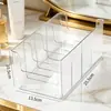 Caja de almacenamiento para mascarillas faciales, organizador de compartimentos para cosméticos, estante rectangular transparente de alta gama para tocador