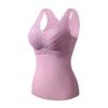 De terciopelo otoño e invierno nuevo chaleco térmico ropa interior para mujer base a prueba de frío forrado de vellón engrosado auto-calentable top con almohadilla en el pecho