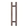 Manija de Puerta de Vidrio, Manija Angulada de Acero Inoxidable Montada Lateralmente, Color Negro Titanio Dorado Rosa, Manija Desplazada para Puertas sin Marco, Manija de Puerta de Madera