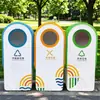 Cubos de basura de dibujos animados para exteriores, Contenedores de clasificación para patios escolares, Cubos de basura de acero inoxidable para parques y jardines de infancia