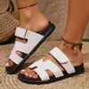 26 Nuevas Sandalias de Suela Gruesa de Verano para Mujer, Transfronterizas, Talla Grande, de Una Tira con Velcro, Bloques de Color, Calzado Casual para Exteriores, Versátil