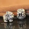 Yabin Plata Pura 999 Cuentas Espaciadoras Pixiu Auspicioso Accesorios para Joyería DIY Año del Zodiaco Fortuna Cuentas Sueltas Vintage Perforadas