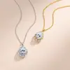 Collar de plata de ley S925 con moissanita en forma de pera y gota de agua para mujer, moderno y lujoso, adecuado para banquetes, cadena para la clavícula, stock de fábrica al por mayor