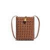 Bolsa Pequena Quadrada Vertical para Celular Europeia e Americana, Bolsa da Moda Tecida à Mão, Bolsa Versátil Retrô Simples de Ombro Transversal