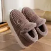 Pantuflas de Algodón Engrosado con Talón para Hombre, Otoño e Invierno Forradas de Felpa para Interior del Hogar Zapatos de Algodón Cálidos de Suela Gruesa para Mujer