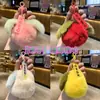 Colgante de Felpa con Diseño de Caqui Pequeño, Caqui de Imitación de Piel de Conejo, Llavero Colgante de Bola de Felpa para Bolsa
