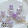 [Série roxa] Acrílico bonito contas redondas frisado indústria pesada mão-pintado contas diy handmade material pulseira acessórios
