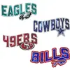 Patches Bordados com Lantejoulas de Times da NFL, Patches com Logo dos Eagles/Cowboys e Outros Times, Estilo Esportivo