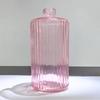 Botella de Vidrio Botella con Dispensador de Champú Color Vidrio Transparente Raya Vertical Botella de Gel Antibacterial Botella de Loción Venta al por Mayor