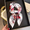 Pañuelo Estampado Estilo Francés Floral Imitación Seda, Chal de Gama Alta, Pañuelo para el Cuello Protección Solar, Pañuelo Cuadrado Pequeño, Pañuelo para la Cabeza, Bufanda para Mujer