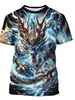 2026 Transfronterizo Tallas Grandes Temu Estampado Digital 3D Hombre Cuello Redondo Sudadera Camiseta de Manga Corta Moda Anime Personalidad