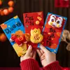 Envelope Vermelho de Pelúcia Ano do Cavalo 2026 Ano Novo Pacote Vermelho Criativo Universal para Festival da Primavera Novo Modelo Carteira de Dinheiro da Sorte para Crianças
