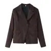 AliExpress Transfronterizo Primavera 2026 Nuevo Casual Versátil Moda Temperamento Solapa Gamuza Felpa Cintura Corta Chaqueta Ropa de Abrigo