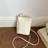Bolso Pequeño Tipo Cubo de Piel de Vaca Estilo Minimalista de Nicho Bolso de Mano Coreano de Nicho Bolso Cruzado Bolso Casual para Viajes Diarios para Mujeres